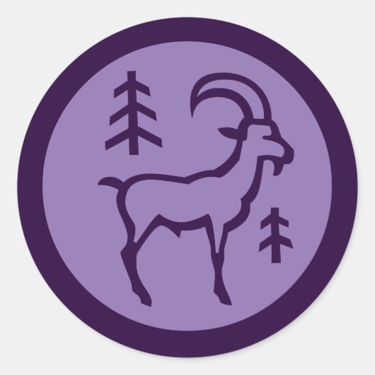 Capricorn Zodiac Sign Ronde Sticker (Voorkant)