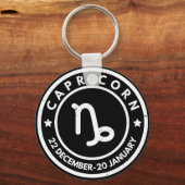 Capricorn Zodiac Sign Sleutelhanger (Voorkant)