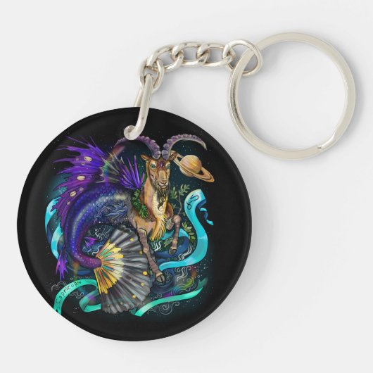 Capricorn Zodiac Sign Sleutelhanger (Achterkant)