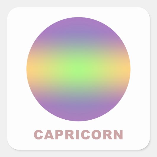 Capricorn Zodiac Sign Stijlvol gradiënt Vierkante Sticker (Voorkant)