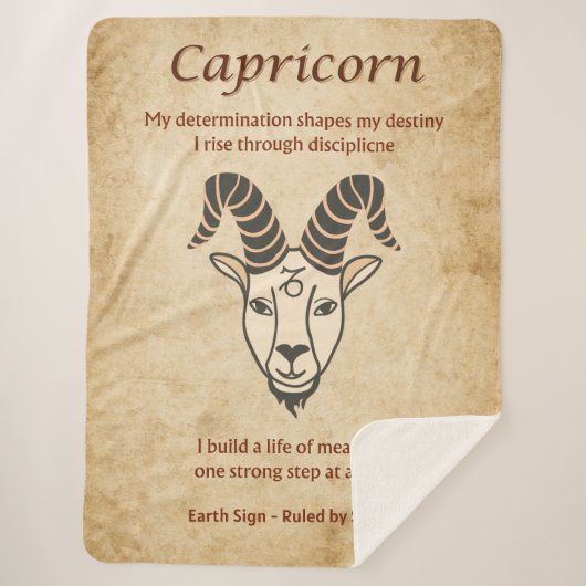 Capricorn Zodiac Sign with Affirmations Sherpa Deken (Voorkant)
