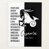 Capricorn Zodiac Sign., zwart-wit Planner (Voorkant)