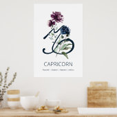 Capricorn Zodiac Star Sign Art Afdrukken Poster (Keuken)