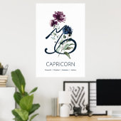 Capricorn Zodiac Star Sign Art Afdrukken Poster (Thuiskantoor)