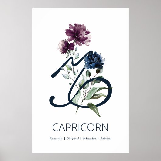 Capricorn Zodiac Star Sign Art Afdrukken Poster (Voorkant)