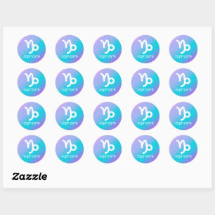 Capricorn Zodiac Star Sign Astrology Blue Gradient Ronde Sticker