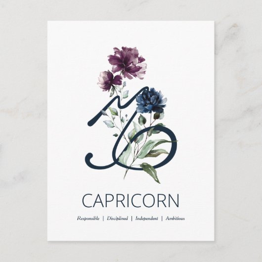 Capricorn Zodiac Star Sign Briefkaart (Voorkant)