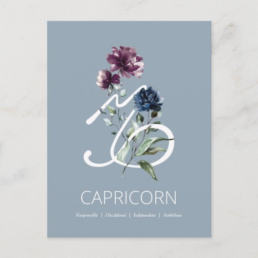 Capricorn Zodiac Star Sign Briefkaart (Voorkant)