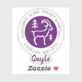 Capricorn Zodiac Star Traits Paars Sticker (Vel)