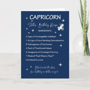 Capricorn Zodiac Stellar Verjaardagsrecept Kaart