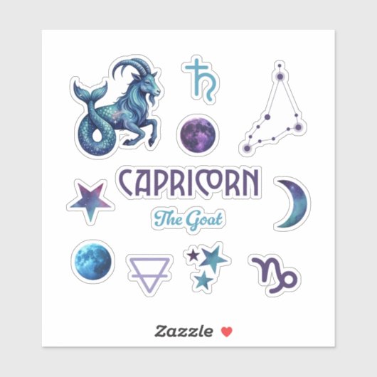 Capricorn Zodiac Sticker Collection (Vel)
