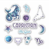 Capricorn Zodiac Sticker Collection (Voorkant)