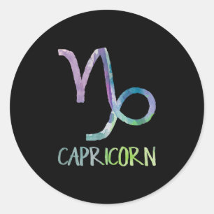 Capricorn Zodiac Symbol Astrology Zee Goat Gift Ronde Sticker