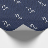 Capricorn Zodiac Symbol Blue Carbon Fiber Style Cadeaupapier (Hoek)