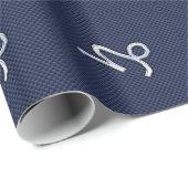 Capricorn Zodiac Symbol Blue Carbon Fiber Style Cadeaupapier (Rol Hoek)
