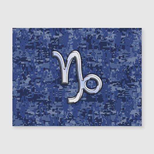 Capricorn Zodiac Symbol Blue Digital Camouflage (Voorkant)