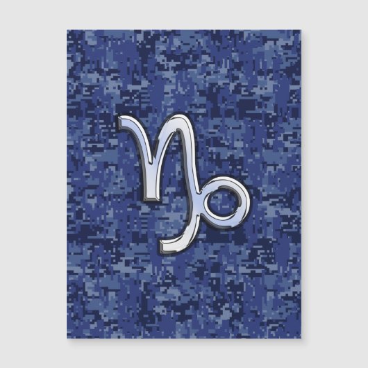 Capricorn Zodiac Symbol Blue Digital Camouflage (Voorkant)