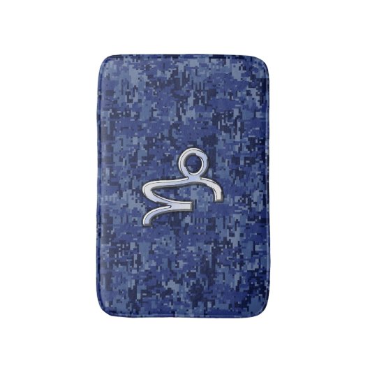 Capricorn Zodiac Symbol Blue Digital Camouflage Badmat (Voorkant Verticaal)