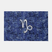 Capricorn Zodiac Symbol Blue Digital Camouflage Deurmat (Voorkant)