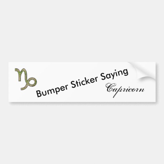 Capricorn Zodiac Symbol Element van K Yoncich Bumpersticker (Voorkant)