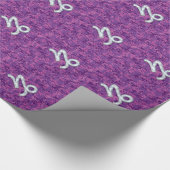 Capricorn Zodiac Symbol Fuchsia Digital Camouflage Cadeaupapier (Hoek)