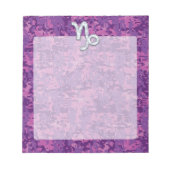 Capricorn Zodiac Symbol Fuchsia Digital Camouflage Notitieblok (Voorkant)