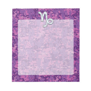 Capricorn Zodiac Symbol Fuchsia Digital Camouflage Notitieblok
