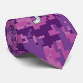 Capricorn Zodiac Symbol Fuchsia Digital Camouflage Stropdas (Opgerold)