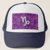 Capricorn Zodiac Symbol Fuchsia Digital Camouflage Trucker Pet (Voorkant)