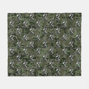 Capricorn Zodiac Symbol Green Digital Camouflage Fleece Deken