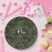 Capricorn Zodiac Symbol Green Digital Camouflage Papieren Bordje (Feest)