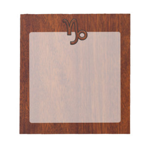 Capricorn Zodiac Symbol in Mahogany Brown Notitieblok