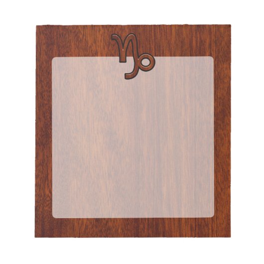 Capricorn Zodiac Symbol in Mahogany Brown Notitieblok (Voorkant)