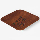 Capricorn Zodiac Symbol in Mahogany Brown Papieren Bordje (Gebogen)