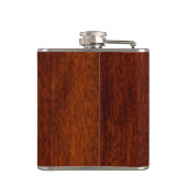 Capricorn Zodiac Symbol in Mahogany Wood Style Heupfles (Achterkant)