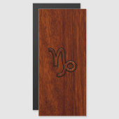 Capricorn Zodiac Symbol in Wood Grain Style (Voorkant / Achterkant)