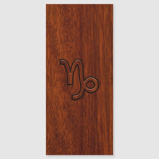 Capricorn Zodiac Symbol in Wood Grain Style (Voorkant)