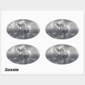 Capricorn Zodiac Symbol Industrial Style Ovale Sticker (Vel)