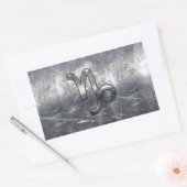 Capricorn Zodiac Symbol Industrial Style Rechthoekige Sticker (Envelop)