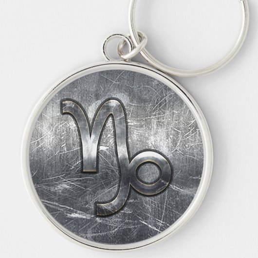 Capricorn Zodiac Symbol Industrial Style Sleutelhanger (Voorkant)