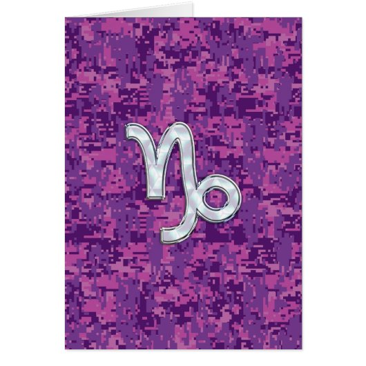Capricorn Zodiac Symbol on Fuchsia Digital Camo (Voorkant)