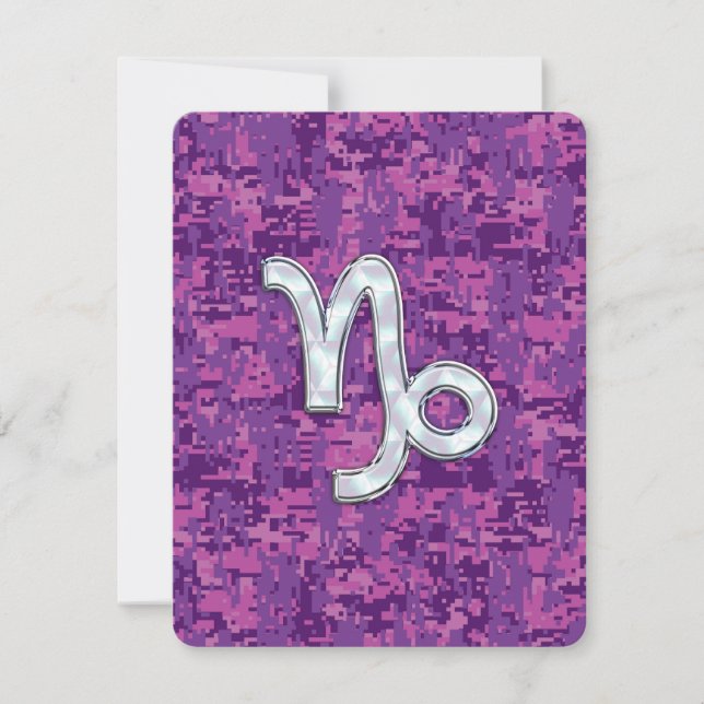 Capricorn Zodiac Symbol on Fuchsia Digital Camo (Voorkant)