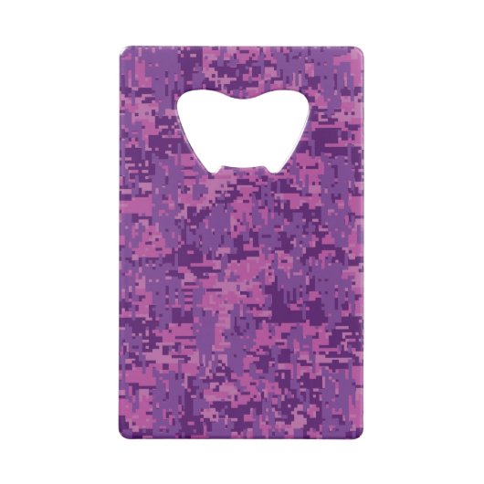 Capricorn Zodiac Symbol on Fuchsia Digital Camo Creditkaart Flessenopener (Achterkant)