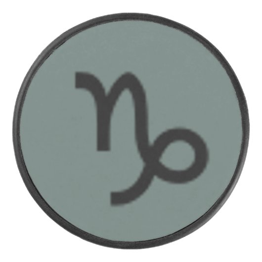 Capricorn Zodiac Symbol Standard van K Yoncich Hockey Puck (Voorkant)