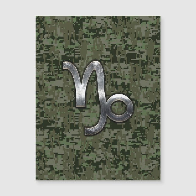 Capricorn Zodiac Symbol Woodland Camouflage (Voorkant)