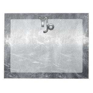 Capricorn Zodiac Symbool Distress Steel Decor Notitieblok