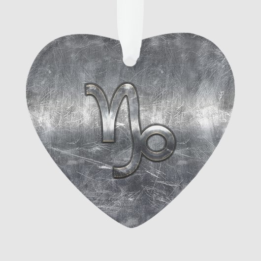 Capricorn Zodiac Symbool Distress Steel Decor Ornament (voorkant)