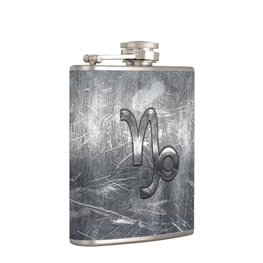 Capricorn Zodiac Symbool Grunge Distress Style Heupfles (Rechts)