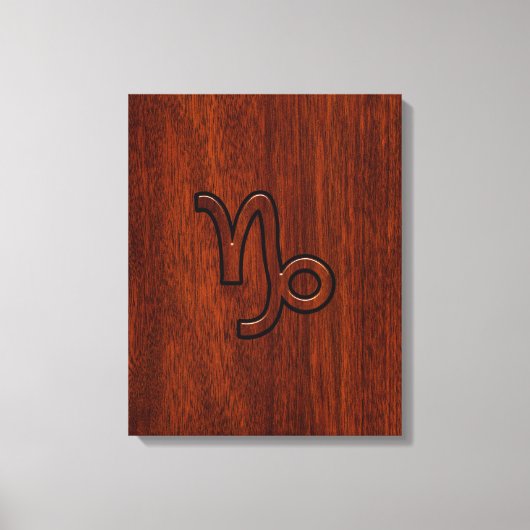 Capricorn Zodiac Symbool in Mahogany Style print (Voorkant)