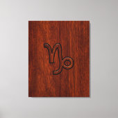 Capricorn Zodiac Symbool in Mahogany Style print (Voorkant)